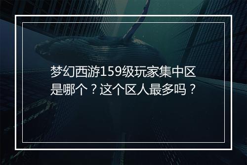 梦幻西游159级玩家集中区是哪个？这个区人最多吗？