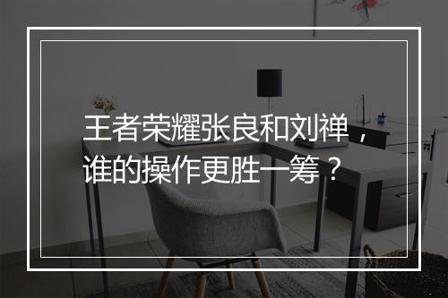 王者荣耀张良和刘禅，谁的操作更胜一筹？