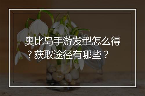 奥比岛手游发型怎么得？获取途径有哪些？