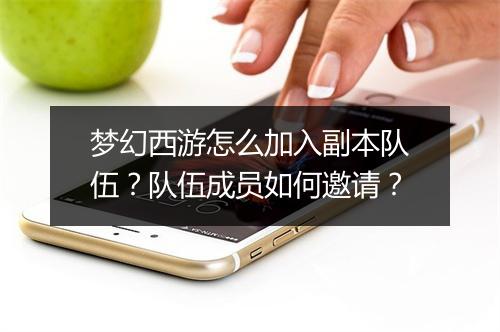 梦幻西游怎么加入副本队伍？队伍成员如何邀请？