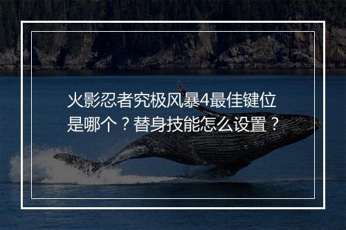 火影忍者究极风暴4最佳键位是哪个?替身技能怎么设置?