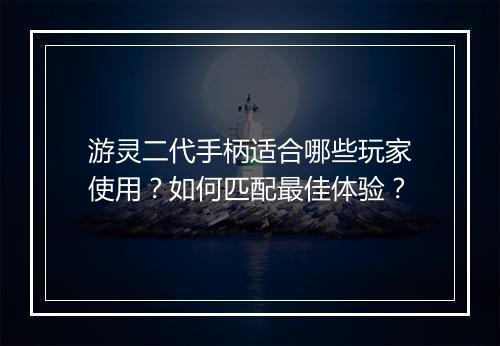 游灵二代手柄适合哪些玩家使用？如何匹配最佳体验？