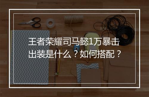 王者荣耀司马懿1万暴击出装是什么?如何搭配?