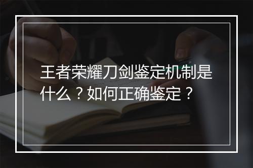 王者荣耀刀剑鉴定机制是什么？如何正确鉴定？
