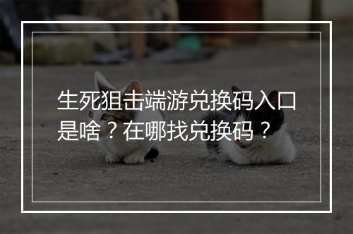 生死狙击端游兑换码入口是啥？在哪找兑换码？