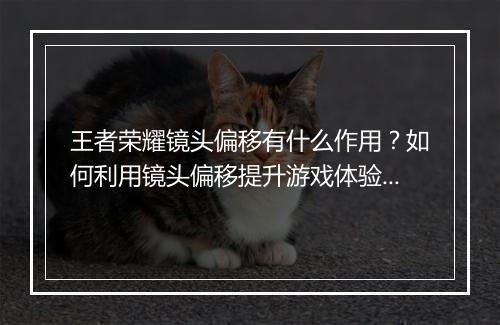 王者荣耀镜头偏移有什么作用？如何利用镜头偏移提升游戏体验？