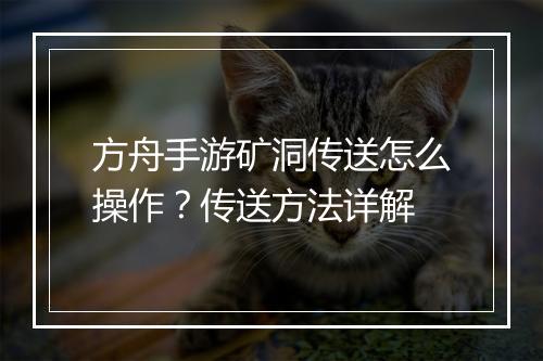 方舟手游矿洞传送怎么操作？传送方法详解