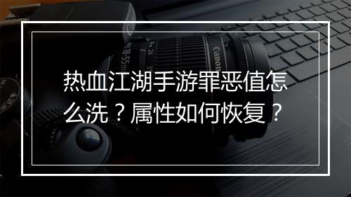 热血江湖手游罪恶值怎么洗？属性如何恢复？