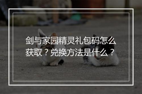 剑与家园精灵礼包码怎么获取？兑换方法是什么？