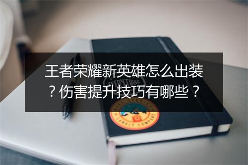 王者荣耀新英雄怎么出装？伤害提升技巧有哪些？