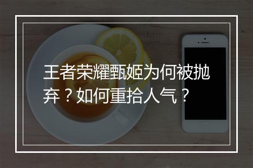 王者荣耀甄姬为何被抛弃？如何重拾人气？