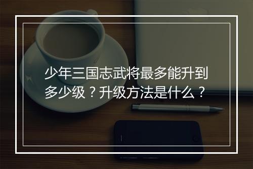 少年三国志武将最多能升到多少级？升级方法是什么？