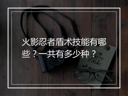 火影忍者盾术技能有哪些？一共有多少种？
