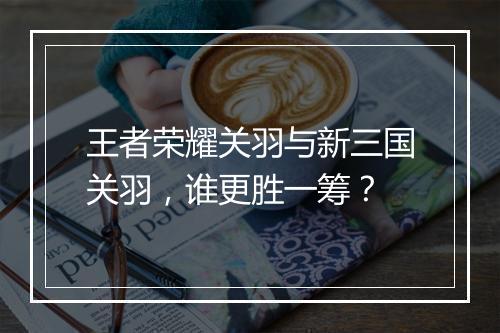 王者荣耀关羽与新三国关羽，谁更胜一筹？