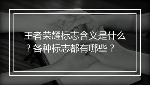 王者荣耀标志含义是什么？各种标志都有哪些？