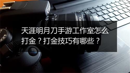 天涯明月刀手游工作室怎么打金？打金技巧有哪些？