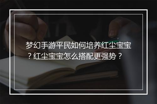 梦幻手游平民如何培养红尘宝宝?红尘宝宝怎么搭配更强势?