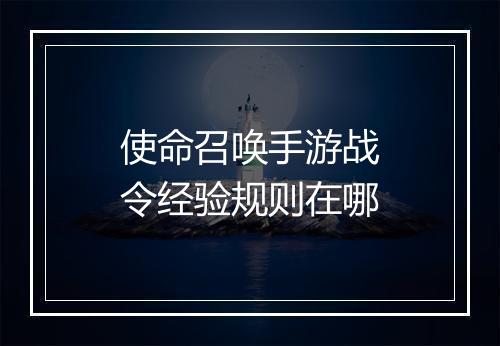 使命召唤手游战令经验规则在哪
