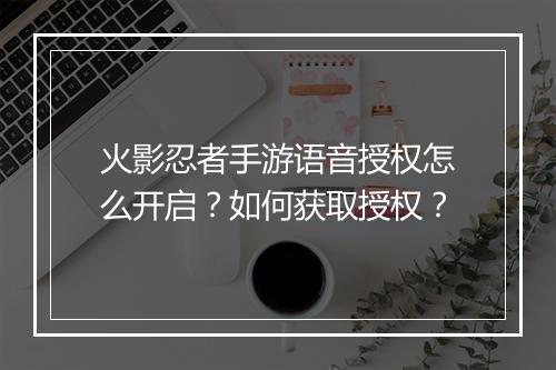 火影忍者手游语音授权怎么开启？如何获取授权？