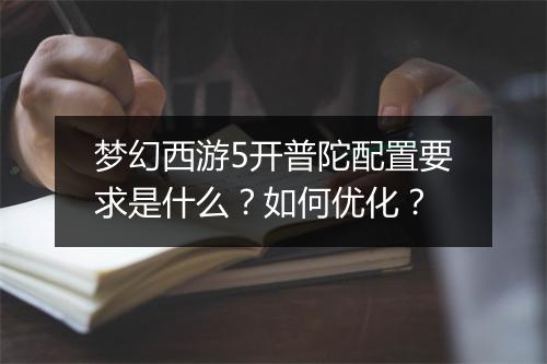 梦幻西游5开普陀配置要求是什么？如何优化？