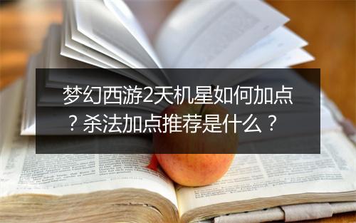梦幻西游2天机星如何加点？杀法加点推荐是什么？