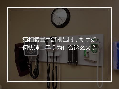 猫和老鼠手游刚出时，新手如何快速上手？为什么这么火？
