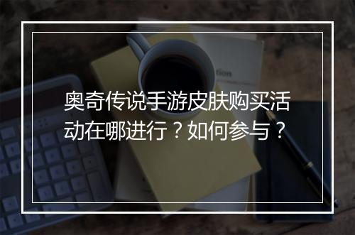 奥奇传说手游皮肤购买活动在哪进行？如何参与？