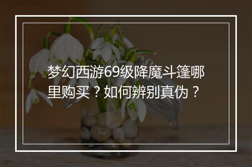 梦幻西游69级降魔斗篷哪里购买？如何辨别真伪？