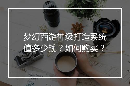 梦幻西游神级打造系统值多少钱？如何购买？