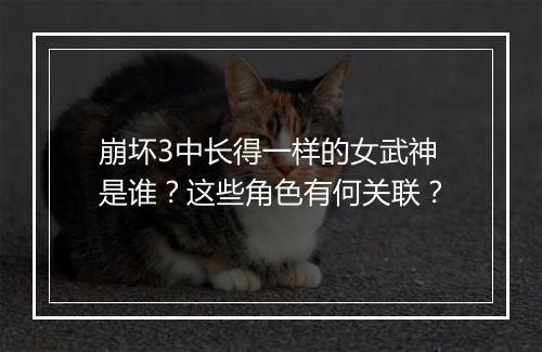 崩坏3中长得一样的女武神是谁?这些角色有何关联?