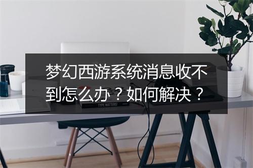梦幻西游系统消息收不到怎么办？如何解决？