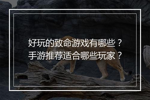 好玩的致命游戏有哪些？手游推荐适合哪些玩家？