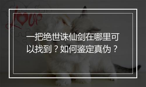 一把绝世诛仙剑在哪里可以找到？如何鉴定真伪？