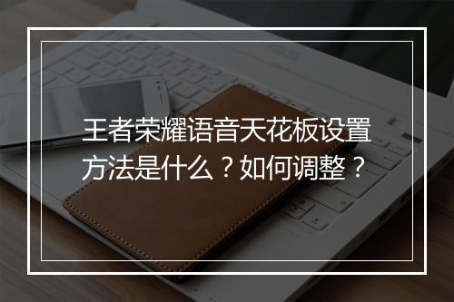 王者荣耀语音天花板设置方法是什么？如何调整？