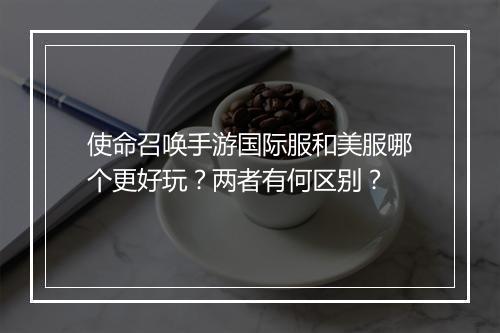 使命召唤手游国际服和美服哪个更好玩？两者有何区别？