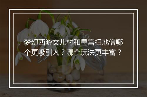 梦幻西游女儿村和皇宫扫地僧哪个更吸引人？哪个玩法更丰富？