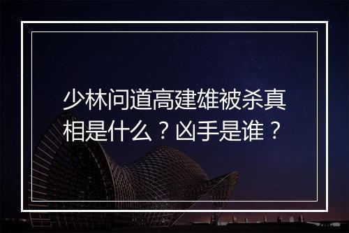 少林问道高建雄被杀真相是什么？凶手是谁？