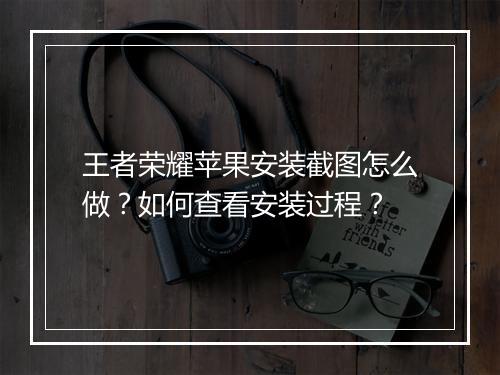 王者荣耀苹果安装截图怎么做?如何查看安装过程?