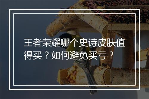 王者荣耀哪个史诗皮肤值得买?如何避免买亏?