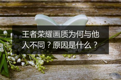 王者荣耀画质为何与他人不同？原因是什么？