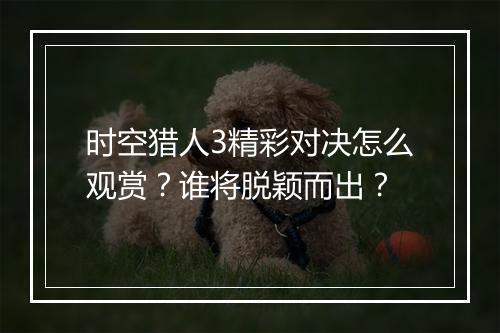 时空猎人3精彩对决怎么观赏？谁将脱颖而出？
