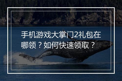 手机游戏大掌门2礼包在哪领？如何快速领取？