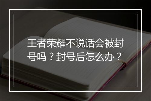 王者荣耀不说话会被封号吗？封号后怎么办？