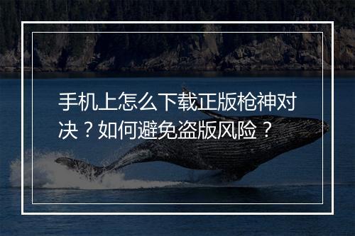 手机上怎么下载正版枪神对决？如何避免盗版风险？