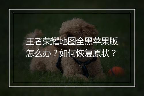 王者荣耀地图全黑苹果版怎么办？如何恢复原状？
