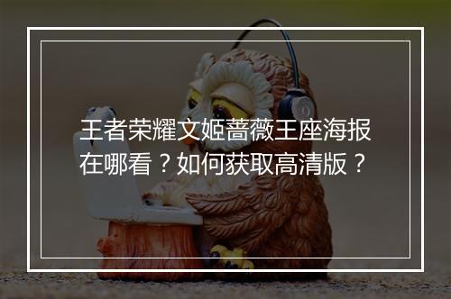 王者荣耀文姬蔷薇王座海报在哪看？如何获取高清版？