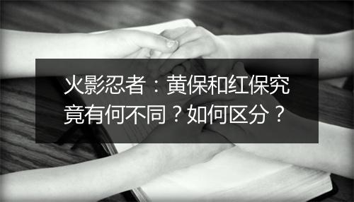 火影忍者：黄保和红保究竟有何不同？如何区分？
