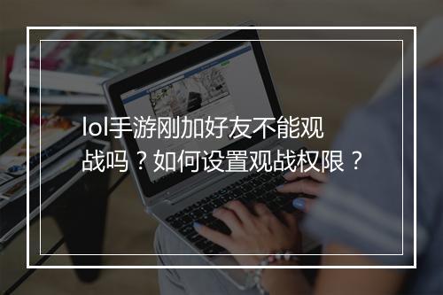 lol手游刚加好友不能观战吗？如何设置观战权限？