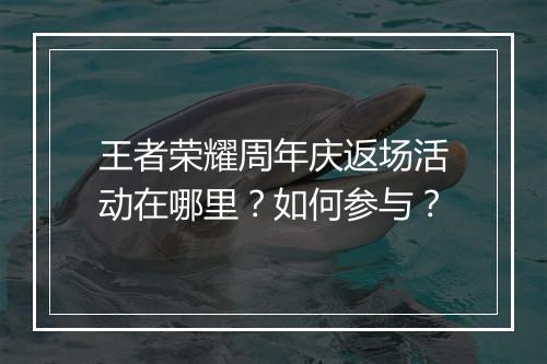 王者荣耀周年庆返场活动在哪里？如何参与？