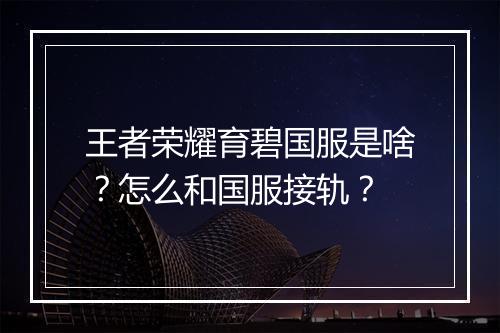 王者荣耀育碧国服是啥？怎么和国服接轨？
